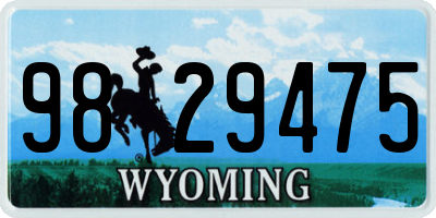 WY license plate 9829475