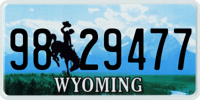 WY license plate 9829477