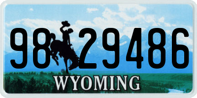WY license plate 9829486