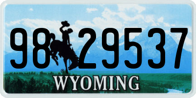WY license plate 9829537