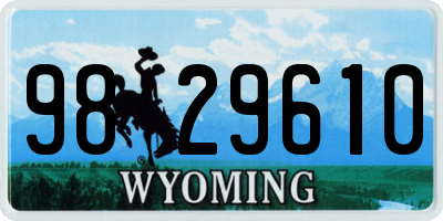 WY license plate 9829610