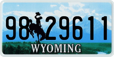 WY license plate 9829611