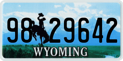 WY license plate 9829642