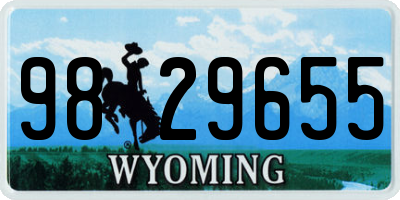 WY license plate 9829655