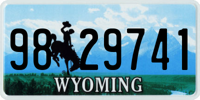WY license plate 9829741