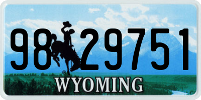 WY license plate 9829751