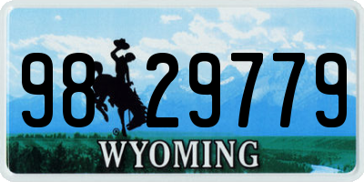 WY license plate 9829779