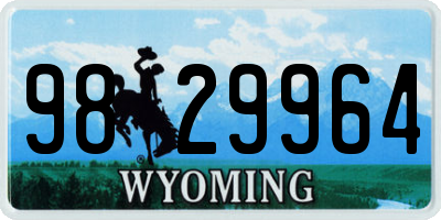 WY license plate 9829964