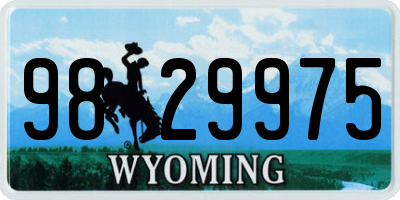 WY license plate 9829975