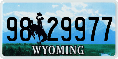WY license plate 9829977