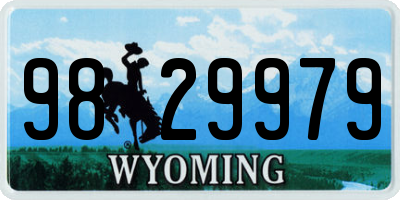 WY license plate 9829979