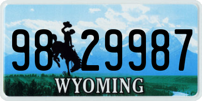 WY license plate 9829987