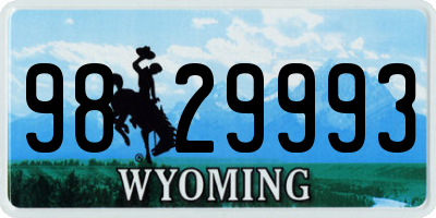 WY license plate 9829993