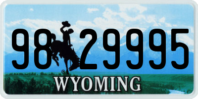 WY license plate 9829995