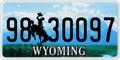 WY license plate 9830097
