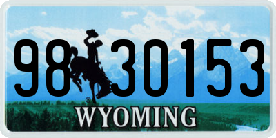 WY license plate 9830153
