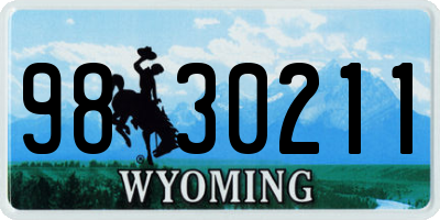 WY license plate 9830211