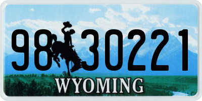 WY license plate 9830221