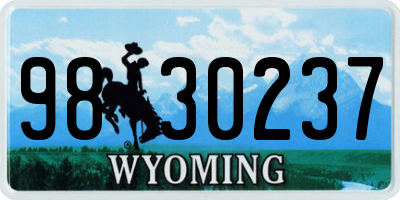 WY license plate 9830237
