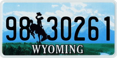 WY license plate 9830261