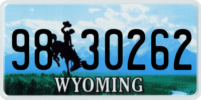 WY license plate 9830262