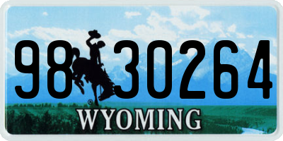 WY license plate 9830264