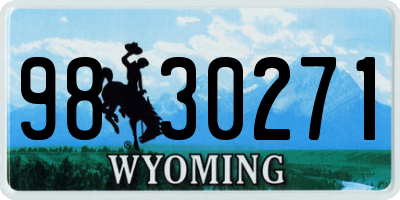 WY license plate 9830271