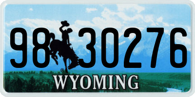 WY license plate 9830276