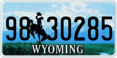 WY license plate 9830285