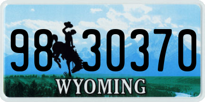 WY license plate 9830370