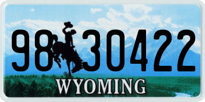 WY license plate 9830422