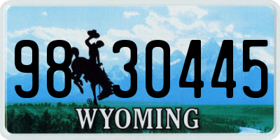 WY license plate 9830445