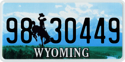 WY license plate 9830449