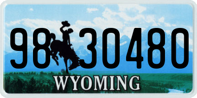 WY license plate 9830480