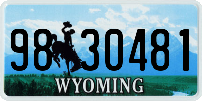 WY license plate 9830481