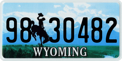 WY license plate 9830482