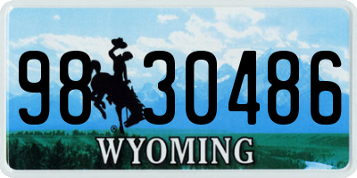 WY license plate 9830486