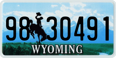 WY license plate 9830491