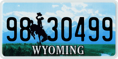 WY license plate 9830499