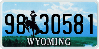 WY license plate 9830581