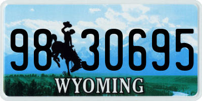 WY license plate 9830695