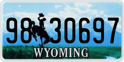 WY license plate 9830697