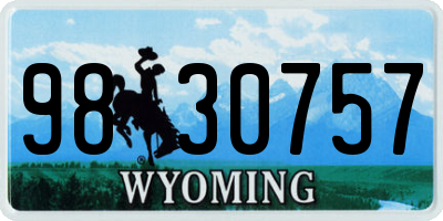 WY license plate 9830757