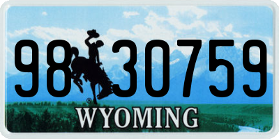 WY license plate 9830759