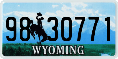 WY license plate 9830771