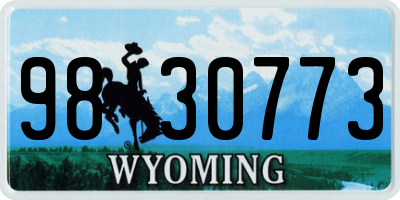 WY license plate 9830773