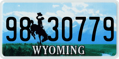 WY license plate 9830779