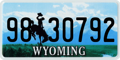 WY license plate 9830792