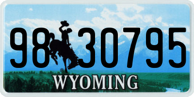 WY license plate 9830795