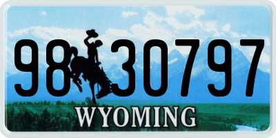 WY license plate 9830797